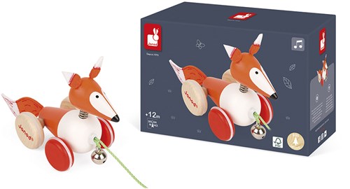 Janod jouet à tirer renard en bois - Zigolos - jouet motricité-3