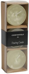 Countryfield bougies flottantes crème décoration d'ambiance set de 3