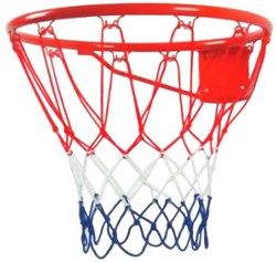 HOT Sports + Toys Basketballnetz rot weiß blau Nylon für Basketballkorb
