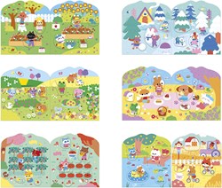 Janod cahier d'autocollants - Stickers campagne pour enfants dès 18 mois