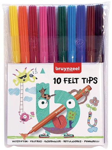 Bruynzeel Filzstifte Set 10 Farben für Kinder und Erwachsene