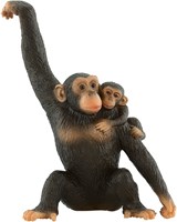 Bullyland Schimpanse mit Baby - Spielfigur - realistisch handbemalt