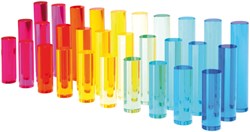 Eduplay cylindres acryliques jouet set 30 pièces différentes longueurs