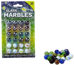 Johntoy billes jouet 24 pièces 16mm multicolore verre