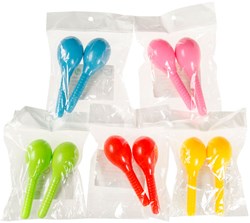 Mini maracas jouet coloré 2 pièces instrument de musique plastique