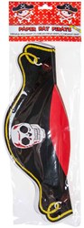 Duckiez Piratenhut Karton rot-schwarz mit Totenkopfprint Kostüm