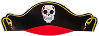 Duckiez Piratenhut Karton rot-schwarz mit Totenkopfprint Kostüm-2