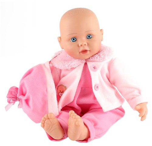 Zarte Babypuppe Puppenhauspuppe rosa 40 cm Spielzeug Geschenk-3