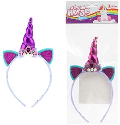 Einhorndiadem lila Haaraccessoire für Kinder Fantasie