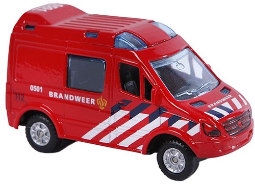 Véhicule de pompier die-cast à rétrofriction 8 cm bleu