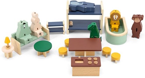 Trixie Holz Puppenhaus mit Zubehör - FSC Holzspielzeug Haus-3