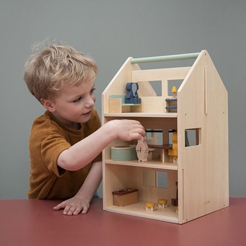 Trixie Holz Puppenhaus mit Zubehör - FSC Holzspielzeug Haus-2