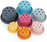 BigJigs Stapelbecher Silikon Spielzeug bunt sensorisch ab 12 Monaten-2