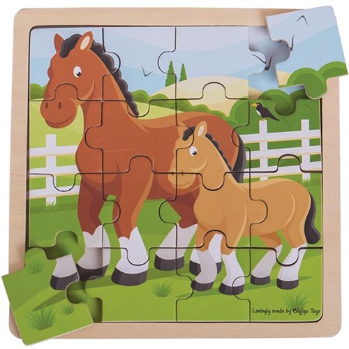 Bigjigs Puzzle cheval et poulain-2