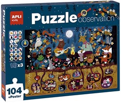 APLI Kids APLI - Waldbeobachtungspuzzle 104-teilig