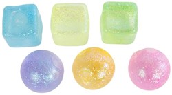 Balle anti-stress jouet sensoriel avec gel de sucre et paillettes 6cm