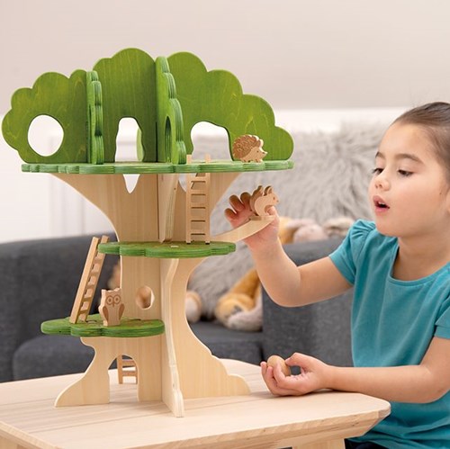 TickiT Holz Baumhaus Spielzeug - fantasievolles Spielhaus Tiere