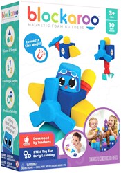 Blockaroo Magnetische Foam Blokken Vliegtuig Box, 10dlg.
