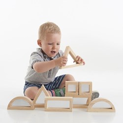 TickiT blocs miroirs grands - jouet de construction en bois avec miroir