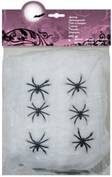 6 soie d'araignée blanche 100 gr. avec 6 araignées 74416