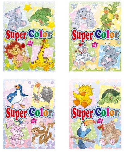 Harlekijn Super kleurboek A4, 192 pag. 4 ass. (12 stuks) 21x29x1 cm