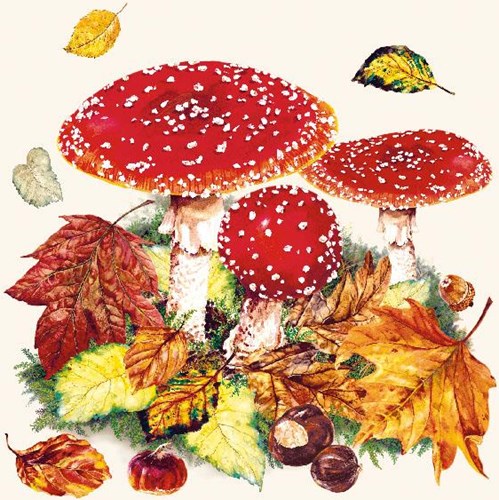 Ambiente Servietten Fliegenpilz 33cm Papiertischdeko FSC