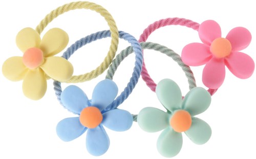 Haargummis bunt Blumenaccessoire für Kinder Haarstyling