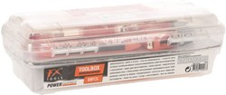 Boîte à outils en plastique set d’outils jouet 23 pièces orange