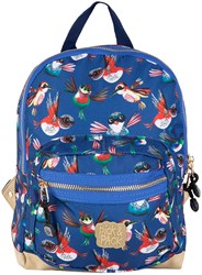 Pick & Pack Rucksack Vögel navy S - Kinderrucksack recyceltes Polyester