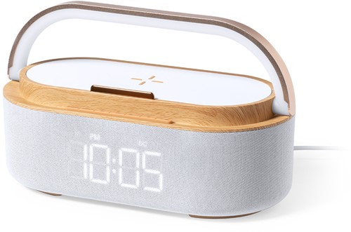 Digitaler Radiowecker mit kabellosem Ladegerät – Bluetooth-Lautsprecher mit Akku – Schlummerfunktion – USB-C – Nachtlicht – dimmbares LED-Display
