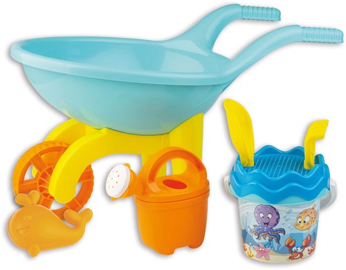 Androni Giocattoli Schubkarre Spielzeugset Unterwasserwelt Strand 7-teilig