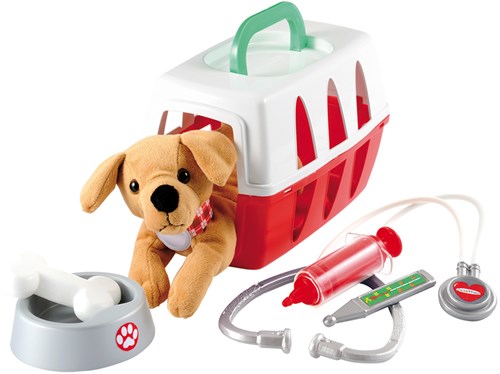 Ecoiffier Spielzeug Hund in Transportbox - Tierarzt Spielset Hund-2