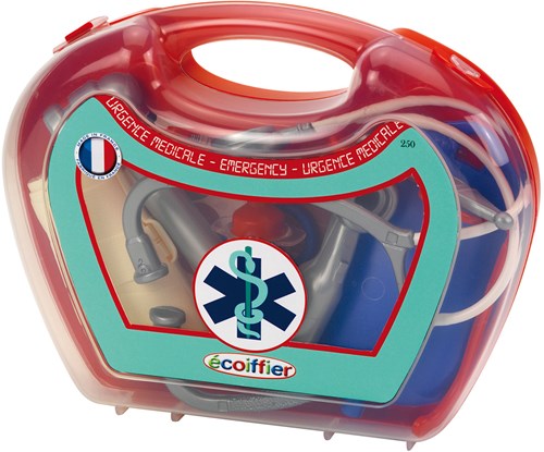 Ecoiffier Arztkoffer Spielzeugset - 14-teilig - rot - Rollenspiel