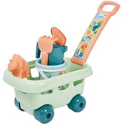 Ecoiffier chariot de plage dino - jouet trolley avec accessoires