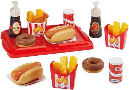 Ecoiffier Spielzeug Hot Dog Set - 25-teiliges Fastfood Spielmenü-2
