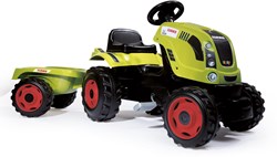 Smoby tracteur à pédales Claas avec remorque - tracteur jouet vert