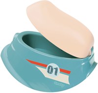 Smoby Scooter Laufrad blau mit Retro-Design und Spielzeugfach-3