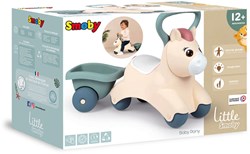 Smoby voiture porteur poney avec remorque amovible et grande poignée - baby ride-on