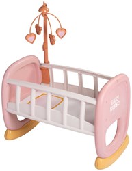 Smoby lit de poupée Baby Nurse berceau avec mobile poupée jusqu'à 42cm rose