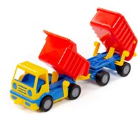Camion benne jouet Cavallino Basics avec remorque et roues en caoutchouc-2