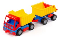 Camion benne jouet Cavallino Basics avec remorque et roues en caoutchouc-3