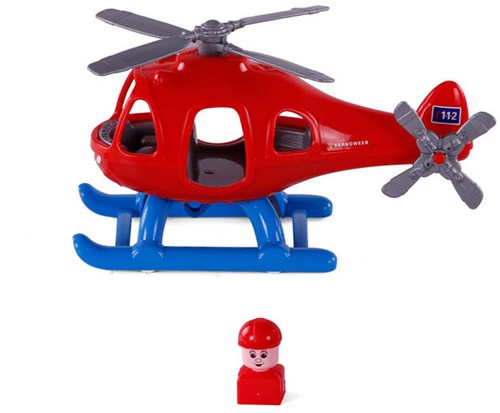 Hélicoptère de pompier jouet Cavallino avec figurine 29,5cm sauvetage-2