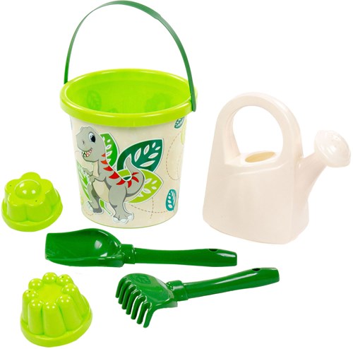 Cavallino jouets XL Seau Dino avec moules à sable et outils