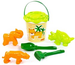 Cavallino Safari XL Set de Sable avec Seau et Moules pour Enfants