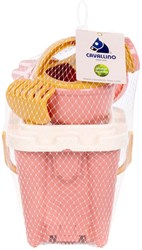 Cavallino château set de sable seau rose jouet 7 pièces pour enfants