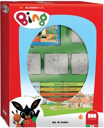 Multiprint set de tampons Bing avec 4 tampons en bois et feutres