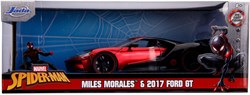 Jada Marvel Miles Morales Spiderman met 2017 Ford GT Auto 1:24