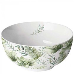 Ambiente Porzellan Schale jungle leaves weiß - 14cm Servierschale Dekoration