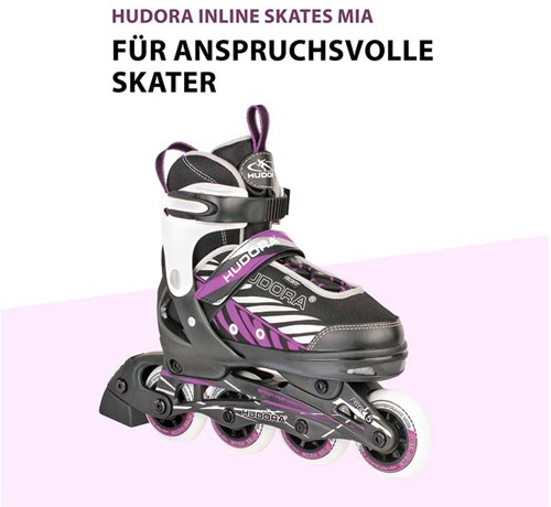 Hudora Kinder Inlineskates Mia lila verstellbar Größe 33-36 Skates-2