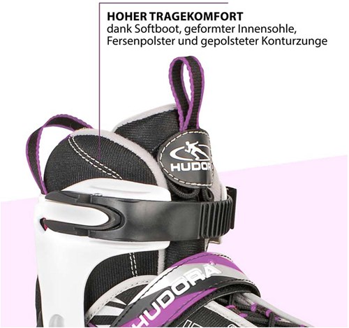 Hudora Kinder Inlineskates Mia lila verstellbar Größe 33-36 Skates-3